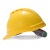 梅思安/MSA V-Gard500豪华型ABS透气孔V型安全帽工地建筑工程防砸防冲击头盔一指键帽衬带下颚带 可定制 黄色