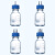 实验室补料瓶 发酵罐1/2/3/4通孔试剂加料瓶 小号中号大号 不锈钢瓶盖补液瓶 蓝盖玻璃瓶单通双 小号500ml单通