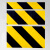 黑黄斜纹反光膜反光贴条地贴纸防水安全标识警示GNG517 宽3cm长46米