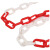 坚冠 塑料红白链条 3米 反光警示柱隔离链 路障路锥安全防护链