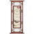 凯琴（KAIQIN）大号新中式静音客厅实木挂钟方形挂表卧室时钟书房石英钟 黄花梨色-国色天香
