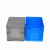 400-280箱加高300物流箱中号可插卡片塑料箱物料周转箱带盖储物箱 蓝色箱子带平盖 40*30*28 cm
