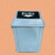 千石商用果壳箱无盖塑料垃圾桶蓝色大号工业加厚正方形60升垃圾箱 大号带盖：45*31*75