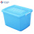 和一可塑 加厚塑料特大号带盖收纳箱盒衣物储物箱子周转洁具餐具整理箱 3#整理箱40L-蓝 500*360*285mm