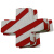 海斯迪克 HKD-4 十字形地贴（十型10片）125×125mm 红白色 5S定位地贴