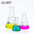 SiQi锥形瓶三角烧瓶带刻度透明玻璃试剂瓶高硼硅耐高温实验瓶多规格可选Conical Flask 锥形瓶50ml