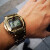 卡西欧（Casio）G-Shock 男表金色方块蓝牙六局电波多功能运动手表 金属表带黑色 B5000GD-1