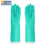 曙亮 丁腈防化手套 绿色2双装S码 耐油污耐酸碱防滑防水工业劳保手套