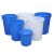 质然 全新料加厚大水桶 带铁柄塑料圆桶 户外储水塑料桶 工业环卫物业大桶 带盖蓝色60L铁柄桶（440*355*530mm）