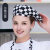 嘉博森贝雷帽定制logo印字厨房餐厅餐饮厨师帽子夏季服务员男女款工作帽 方格贝雷帽 可调节