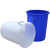 大水桶塑料桶储水桶工业物业餐厅食堂垃圾桶圆形收纳桶化工桶 白色无盖(升级铁把手) 200L