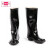 踏雪（TAXUE） 雨鞋 TX-004 反光高筒胶靴 矿工井下作业安全鞋 防水耐磨防滑加厚底 黑色 42码 1双装