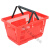 ONEVAN超市购物篮 手提储物篮筐 塑料菜篮子 中号红色 周转筐