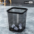 重安盛鼎  透明方形垃圾桶 简约高透材质底部加高卫生间厨房客厅现代垃圾桶 18L黑色+黑色压圈