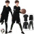 懿派儿童运动紧身衣训练服男女童足球篮球服四件套健身速干衣YIPAI 19205灰色+黑灰 四件套 30码150CM70斤左右