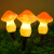 聚亿星一拖三太阳能蘑菇灯别墅灯led发光仿真蘑菇灯 橙色-暖光