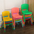 加厚板凳儿童椅子幼儿园靠背椅宝宝餐椅塑料小椅子家用小凳子浴室 天蓝色(坐高24CM)+防滑脚套