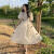 现宝莲适合高中大学生夏天穿的公主裙蓬蓬裙小个子森系连衣裙少女夏装20 米白色 XL (建议119-130斤)
