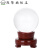 奔奥 水晶球摆件白色透明玻璃球圆球大号梦幻客厅办公室装饰 透明230mm+实木底座