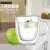 明尊（LIGHTKING）手工制高硼硅玻璃防烫双层玻璃杯耐热玻璃咖啡杯喝水杯带把绿茶杯 CP'10（150ml）