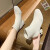 翠妮露白色飞织瘦瘦靴女2023高跟短靴时尚粗跟马丁靴针织弹力袜靴 米白色 35