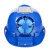 夏季太阳能带风扇安全帽工地多功能电风扇充电空调防晒帽子头盔男 蓝色(MA款)12000毫安
