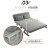 折叠沙发床小户型客厅双人沙发两用多功能布艺沙发 青灰色 68*190CM