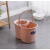 鑫洛芙手动挤水桶手压地拖桶拖地拖把桶塑料旋转拧水单桶老式墩布桶 橘粉色