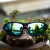 槿城新款太阳镜男女户外骑行运动眼镜炫彩反光镜片96A6 炫彩绿片