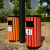庄太太【镀锌板塑木琥珀红】户外垃圾桶室外拉圾筒环卫分类环保垃圾箱果皮箱