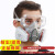 防毒面具全面罩化工甲醛喷漆呼吸防护罩全脸防尘面罩打农 双罐防尘毒7件套