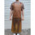 HKFZpvc加长防水围裙防油水产石材厂专用加厚牛筋耐磨工业耐酸碱围裙 桔色 石材围裙1.1米 单口袋