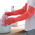 东方红 55CM橡胶防水手套厨房洗碗加厚耐用型【10双装】M码