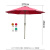 穆运 户外遮阳伞大型太阳伞雨伞手摇中柱伞铁制杆伞 酒红色