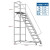 仓库超市库房登高车 可拆卸理货取货梯子 轮可移动平台登高梯定制 平台离地2.5米宽0.8米灰色