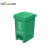 威佳（Wellguarding）分类连体垃圾桶 脚踏脚踩式塑料桶垃圾箱 绿色20L厨余垃圾