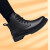 裂履（LIELV）品牌男鞋休闲头层牛皮男士加绒保暖百搭马丁靴耐磨橡胶底雪地靴 黑色单鞋CM2203 37