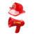 绿野客儿童消防安全帽 儿童消防玩具帽消防员头盔幼儿园安全教育角色过 红色套装5
