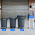 适用垃圾桶圆形带盖大号户外环卫带轮垃圾桶餐饮加厚塑料工业厨房 浅灰色76升(无底座)