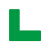 鸣固 5S管理地贴 L型定位贴地贴工厂车间桌面地面4角定位标示贴 L型绿色 5*5*2CM 50只