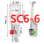 SC10/6/4窥口铜鼻子SC16/25SC35SC50/70平方-5/6/8/10/12冷压端子 SC6-6国标（50只）