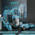 VGR理发师三件套 发廊专用油头电推剪 水洗LED数显涂鸦电动剃须刀 蓝色涂鸦透明 V-645