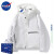 NASA ENGE新款三合一冲锋羽绒服男士可拆内胆连帽外套男女情侣款夹克男上衣 羽绒916白色 XL（建议体重140-160斤）