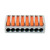 快递接线端子 电线对接接头并线器接头双色按压插拔式端子 蓝色+橙色8孔端子 10只装