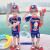 哈利城堡 儿童泳衣夏季男童宝宝奥特曼分体泳装男孩卡通度假游泳服2-10岁 深蓝色(带泳帽) 130