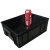 海斯迪克 HKW-71 防静电周转箱 元件物料盒黑色塑料收纳箱 超高5号480*360*325无盖