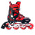 美洲狮（COUGAR）溜冰鞋儿童闪光轮滑鞋男女滑冰旱冰鞋全套装 欧盟品质生日礼物 黑红鞋单闪+护具+头盔+包 M（实际31-36码）建议6-10岁