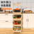 汉世刘家（HANSHILIUJIA）厨房置物架落新款地多层多功能厨房收纳神器水果蔬菜架子调料架 蓝色 滑轮款5层-长支架11CM
