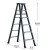 科威顿定制人字梯多功能铝合金室内折叠升降伸缩加厚工程双侧合梯楼梯子 磨砂灰双筋加厚加固款1.8米-净重10.6斤