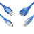 usb3.0公转母连接打印机U盘键盘鼠标硬盘手机车载T加长数据 USB3.0公对公线蓝色 3m